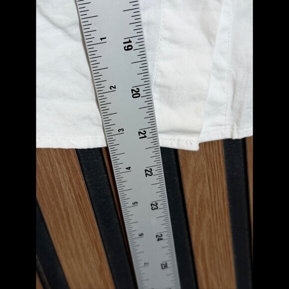 Jacquemus Shirt 38 / US Medium White Blue Navy Trim Boat Neck Button Soffio - Picture 5 of 8